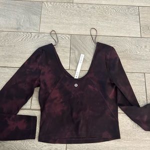 Lululemon Align Cropped Long-sleeve in Cassis Diamond Dye Size 6